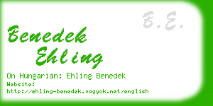 benedek ehling business card